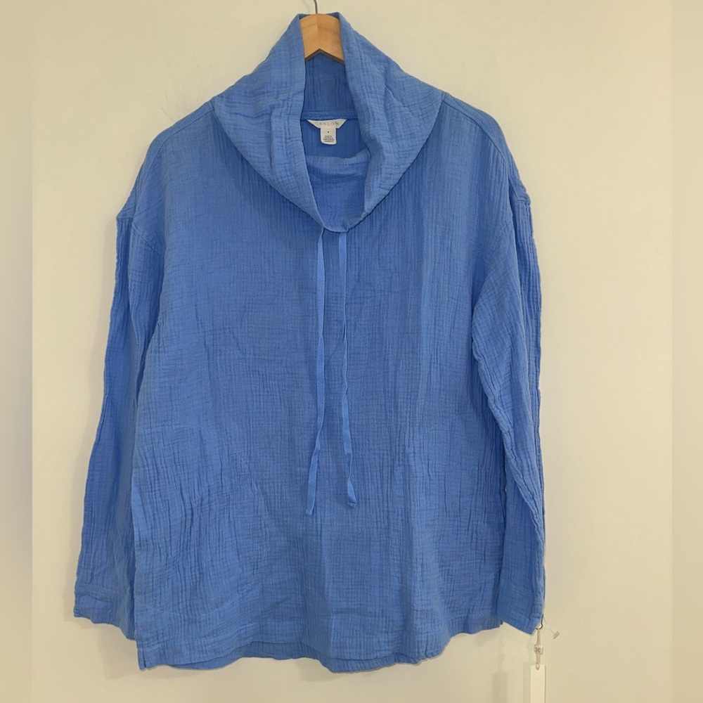Nwt Caslon Mock Neck long Sleeve shirt Sz S #T3